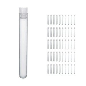 ULAB Plastic Test Tubes with Flange Stoppers - 50pcs