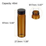 PATIKIL 40mL Brown Glass Reagent Bottles - 10 Pack