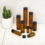PATIKIL 40mL Brown Glass Reagent Bottles - 10 Pack