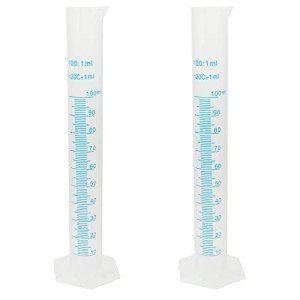 Geesatis 100 ml Plastic Measuring Cylinders - 2 Pack