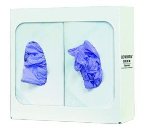 Double Glove Box Dispenser - White Steel