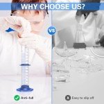 2-Pack 250ML Thick Glass Graduated Measuring Cylinders