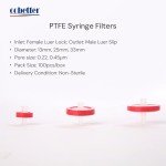COBETTER 100 Pack PTFE Syringe Filters 0.22μm
