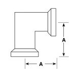KF-16 90 Degree Mitered Vacuum Fitting, Stainless Steel