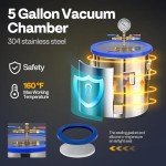 VIVOHOME 5 Gallon Stainless Steel Vacuum Chamber Kit