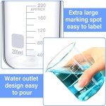 12-Pack 200ml Thick Glass Beakers with Spouts