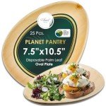 Palm Leaf Oval Plates - 25 Pack, 7.5"x10.5