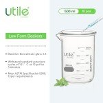 500ml Beaker Set - 10pcs Borosilicate Glass