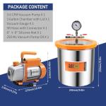 BACOENG 3 Gallon Vacuum Chamber Kit with Pump
