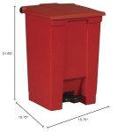 Rubbermaid 12-Gallon Step-On Trash Can, Red