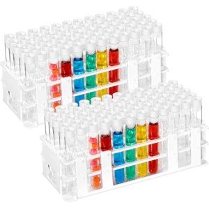 120 Pcs Plastic Test Tubes with Rack Set