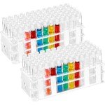 120 Pcs Plastic Test Tubes with Rack Set