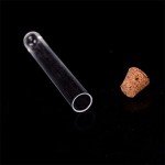 Clear Plastic Test Tubes with Cork Stoppers - 20 Pcs