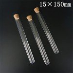Clear Plastic Test Tubes with Cork Stoppers - 20 Pcs