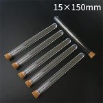 Clear Plastic Test Tubes with Cork Stoppers - 20 Pcs