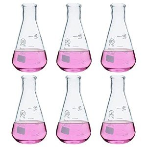 6-Pack 150ml Borosilicate Glass Erlenmeyer Flasks