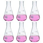 6-Pack 150ml Borosilicate Glass Erlenmeyer Flasks