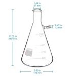 StonyLab 2000ml Borosilicate Glass Filtering Flask