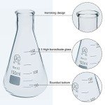 6-Pack 150ml Borosilicate Glass Erlenmeyer Flasks