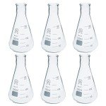 6-Pack 150ml Borosilicate Glass Erlenmeyer Flasks