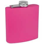 Matte Pink 6 oz Stainless Steel Hip Flask Set
