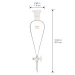 Borosilicate Glass Separatory Funnel with Stopcock, 250 ml