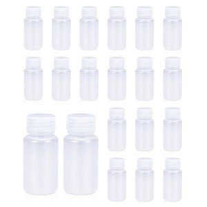 20 Pack Plastic Reagent Bottles, 2oz Wide Mouth