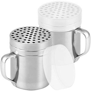 2-Pack 10oz Metal Parmesan Cheese Shakers with Handle