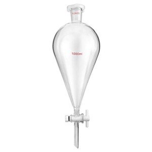 QWORK 1000ml Separating Funnel with PTFE Plug