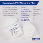 COBETTER 100-Pack 47mm PTFE Membrane Filters