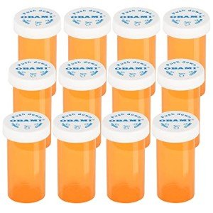 Child Resistant Plastic Pill Bottles - 12 Pack