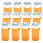 Child Resistant Plastic Pill Bottles - 12 Pack