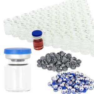 Clear 3ml Glass Vials with Caps - 100 Pack