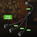 3 Prong Y Power Splitter Extension Cord (3 Pack)