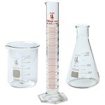 Glass Beaker, Flask, and Cylinder Set - 3 Pieces