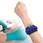 4 Pack Phlebotomy Tube Holder Wristband - Blue