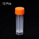 PATIKIL 5mL Clear Plastic Test Tubes - 12 Pack