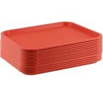 14 Pack of Orange Plastic Serving Trays