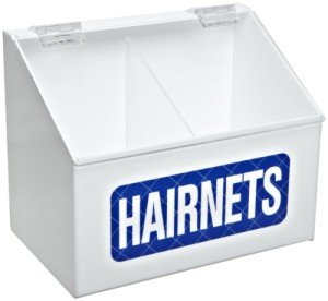 Acrylic Hairnet Dispenser - Blue on White