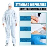 TrelaCo Disposable Hazmat Suit Set with Gloves