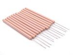 12-Pack Straight Teasing Needles with Plastic Handle