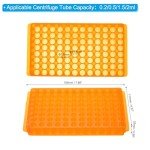 PATIKIL 96-Well Double Panel Tube Rack - Orange