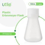 Plastic Erlenmeyer Flask Set with Screw Caps, 6pcs