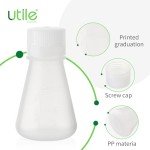 Plastic Erlenmeyer Flask Set with Screw Caps, 6pcs