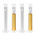 ULAB 100ml Plastic Measuring Cylinders - 4 Pack
