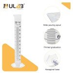 ULAB 100ml Plastic Measuring Cylinders - 4 Pack