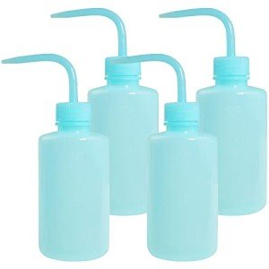 Light Blue 250ml Plastic Wash Bottles - 4 Pack