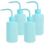 Light Blue 250ml Plastic Wash Bottles - 4 Pack