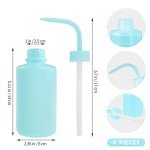 Light Blue 250ml Plastic Wash Bottles - 4 Pack