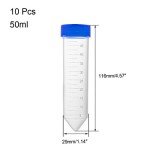 10-Pack 45ml Blue Plastic Centrifuge Tubes
